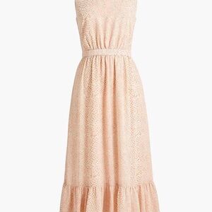 J.Crew Factory Women'sSleeveless Light Baby Pink Printed Tiered Midi Dress Sz14